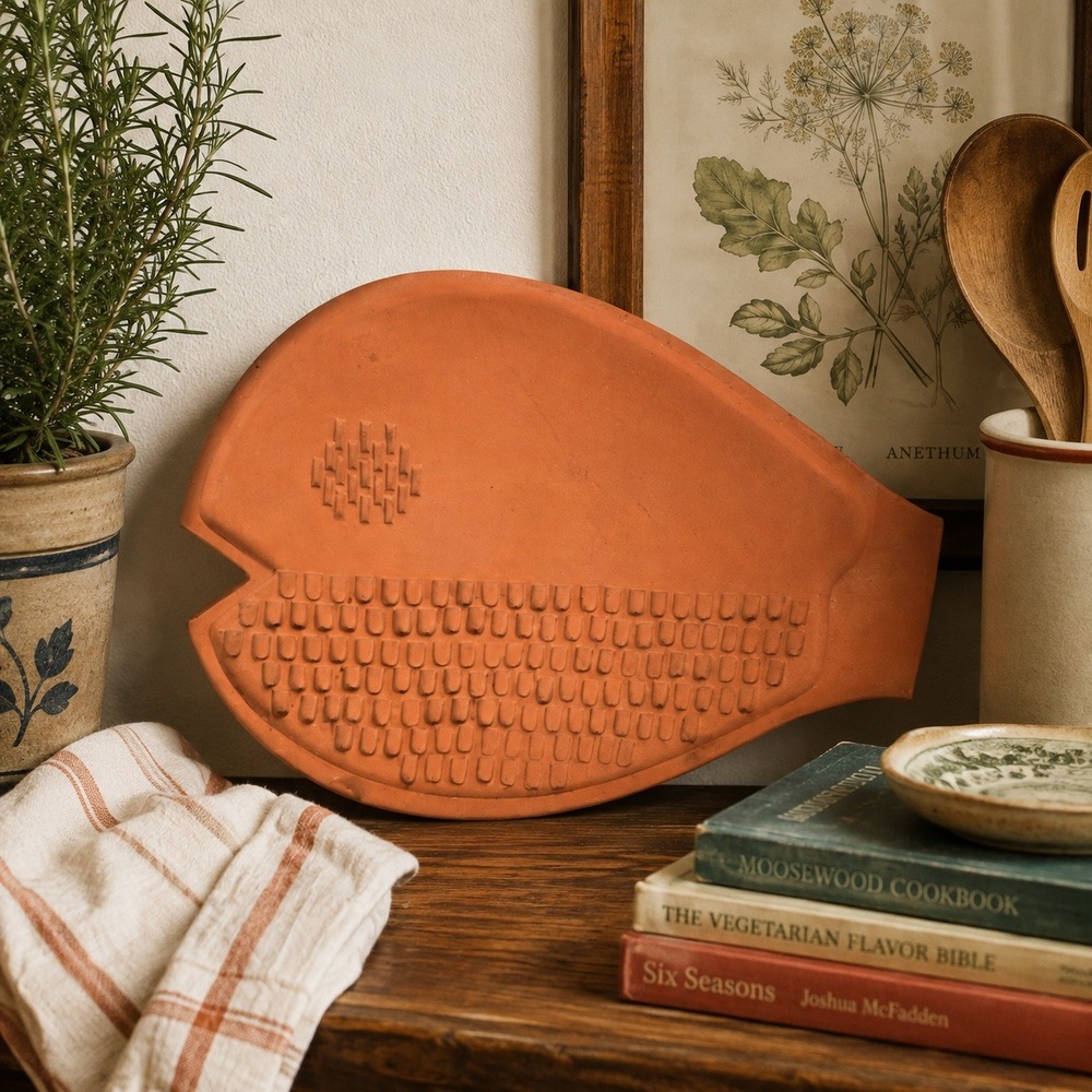 Bennington Potters Vermont Terracotta Fish Trivet Clay Hot Plate 1815 David Gil